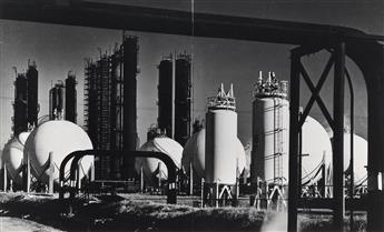 ANDREAS FEININGER (1906-1999) Group of 3 photographs of a refinery, comprising a copy print of a panorama and a single print, and a thi